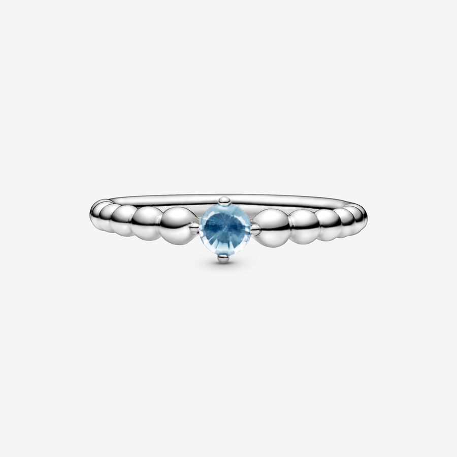 Pierre De Naissance Pandora March Aqua Blue Beaded Argent | 5869-WDBZI