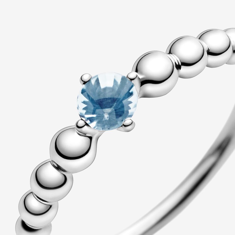 Pierre De Naissance Pandora March Aqua Blue Beaded Argent | 5869-WDBZI