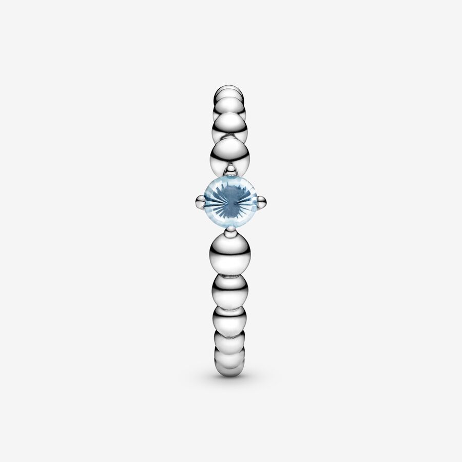 Pierre De Naissance Pandora March Aqua Blue Beaded Argent | 5869-WDBZI