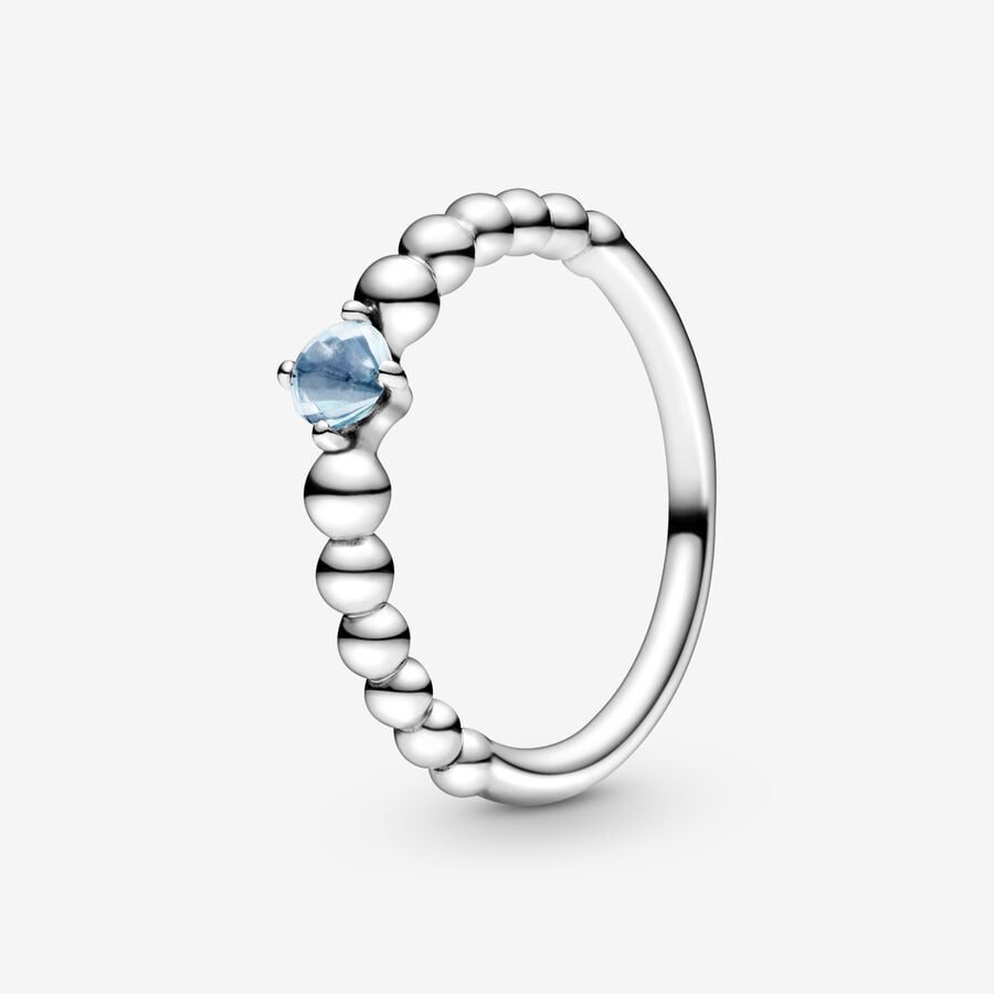 Pierre De Naissance Pandora March Aqua Blue Beaded Argent | 5869-WDBZI