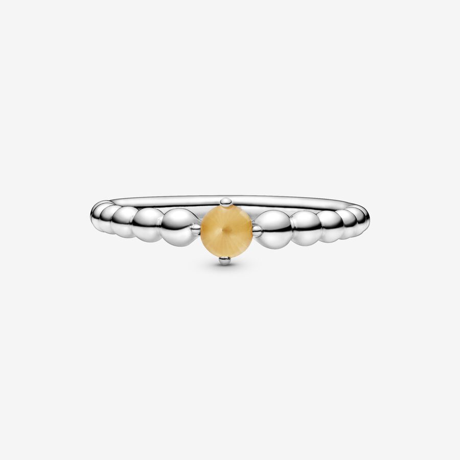 Pierre De Naissance Pandora November Honey Beaded Argent | 2809-EDGVT