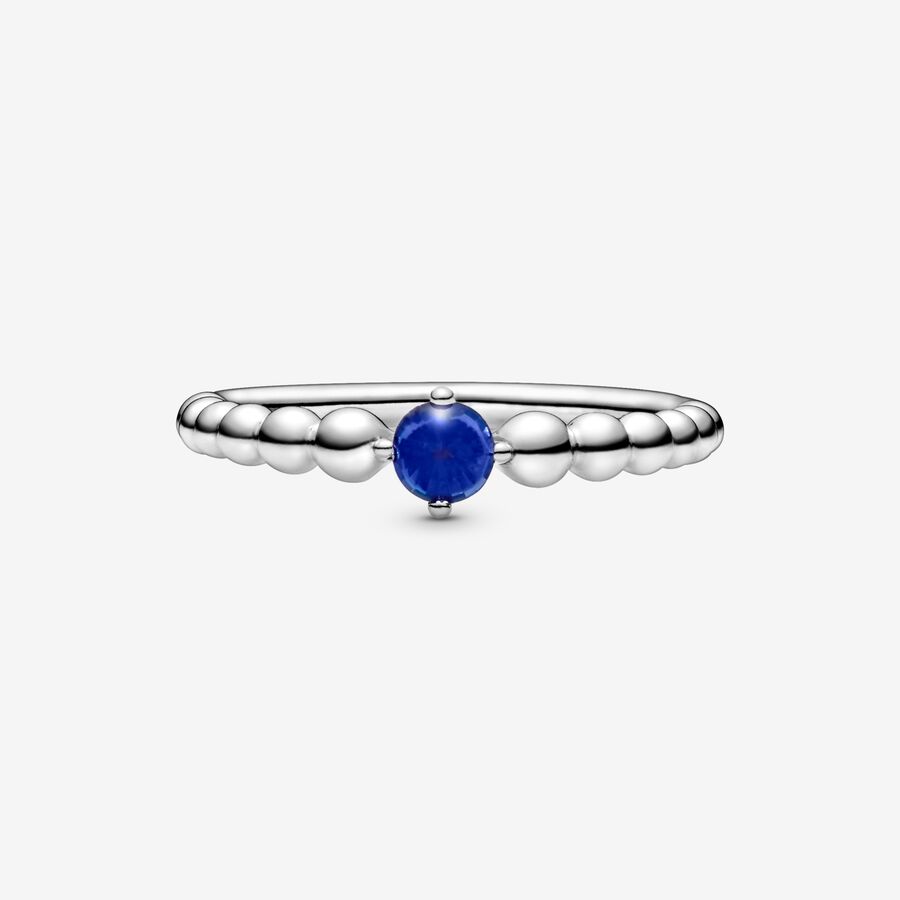 Pierre De Naissance Pandora September Sea Blue Beaded Argent | 7169-HBGKX