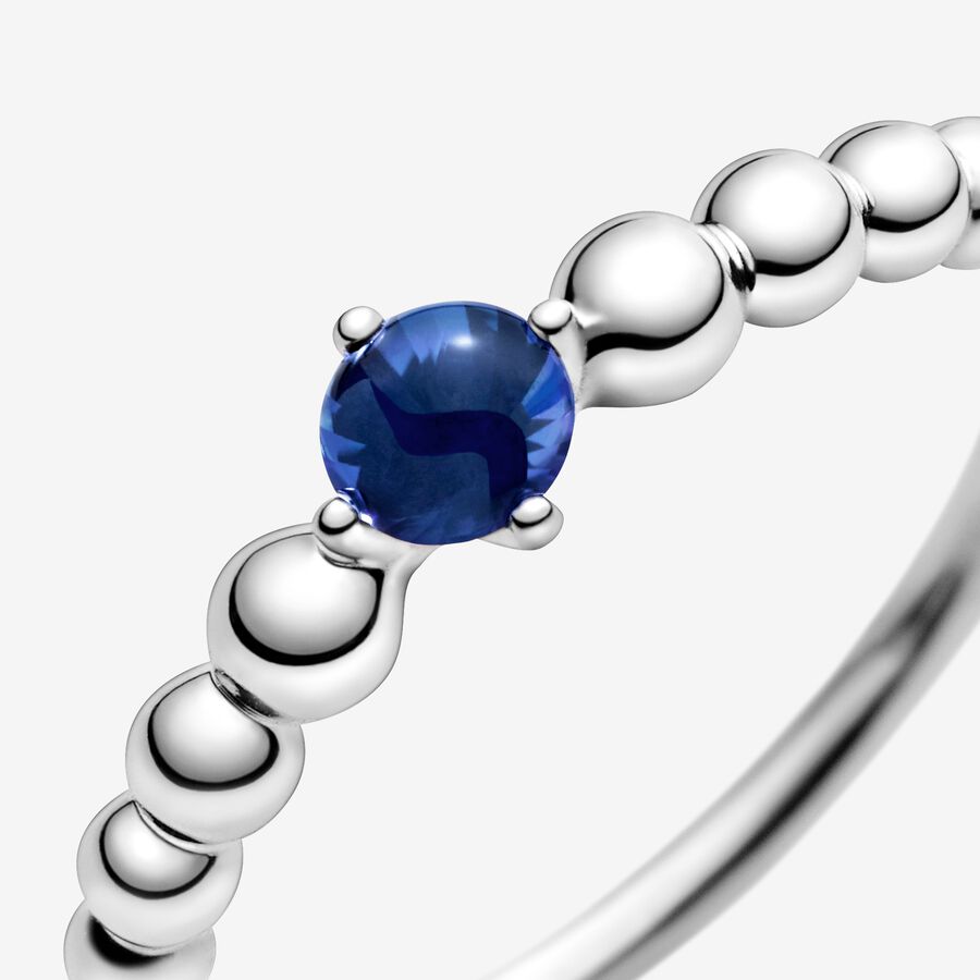 Pierre De Naissance Pandora September Sea Blue Beaded Argent | 7169-HBGKX