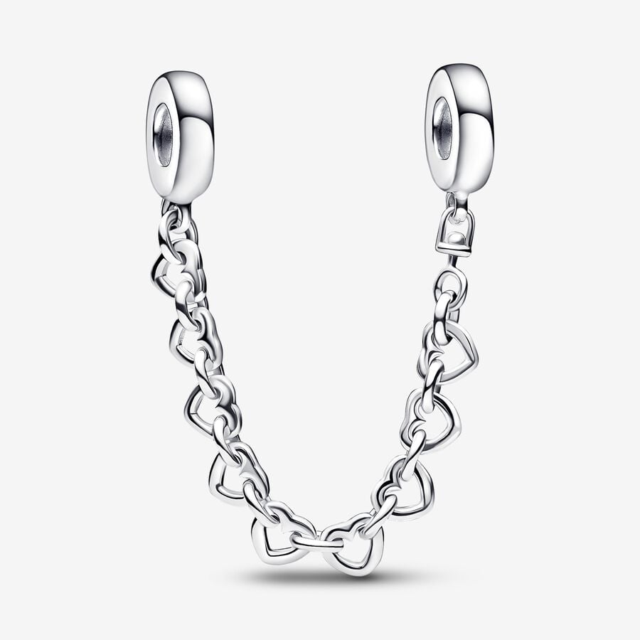 Safety Pandora Linked Hearts Argent | 5132-SYUWH