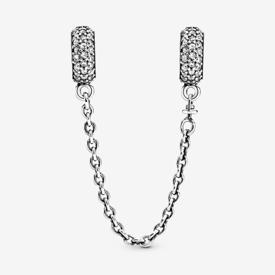 Safety Pandora Sparkling Pave Argent | 4672-KYVJP