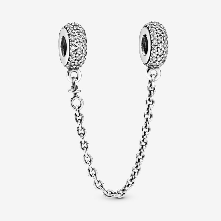 Safety Pandora Sparkling Pave Argent | 4672-KYVJP