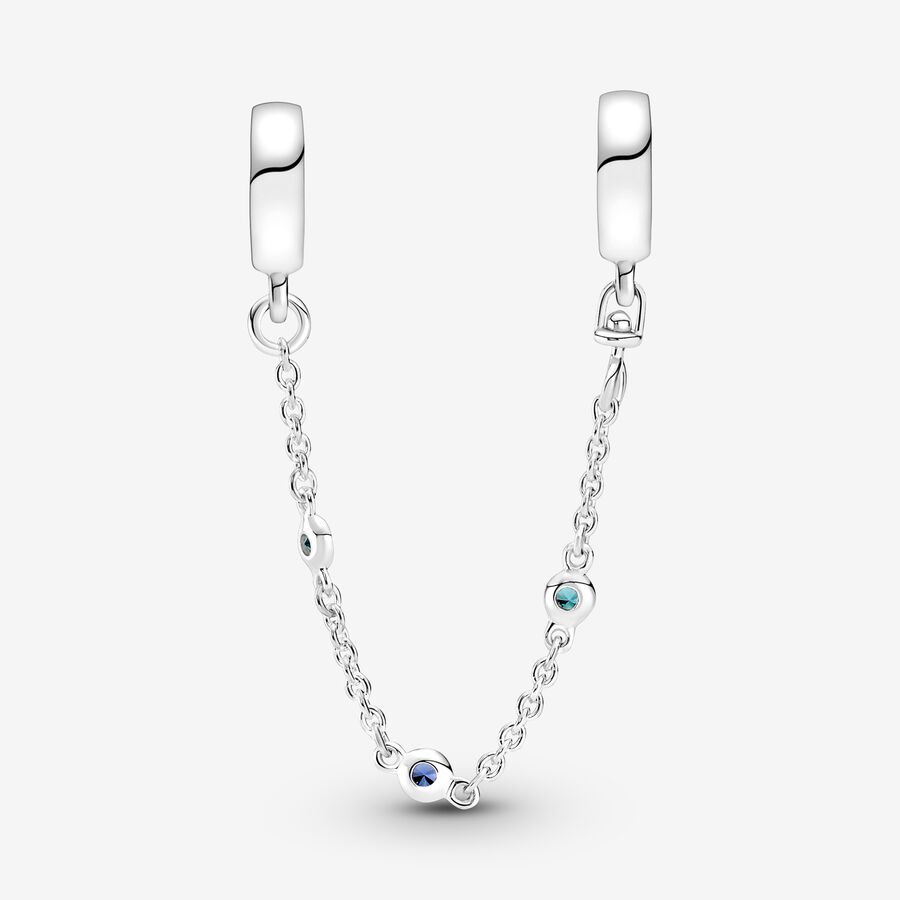 Safety Pandora Triple Blue Stone Argent | 6790-HCPTZ