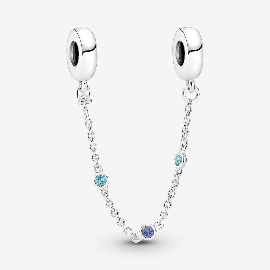 Safety Pandora Triple Blue Stone Argent | 6790-HCPTZ