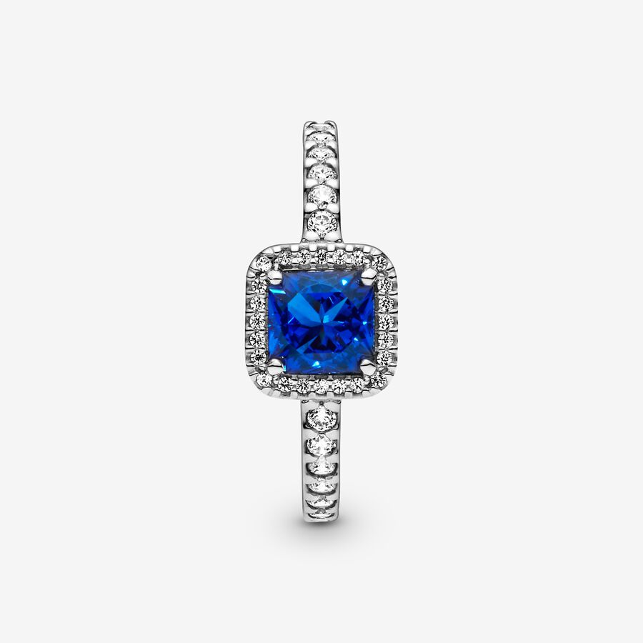 Solitaire Pandora Blue Square Sparkle Argent | 4391-WJSOV