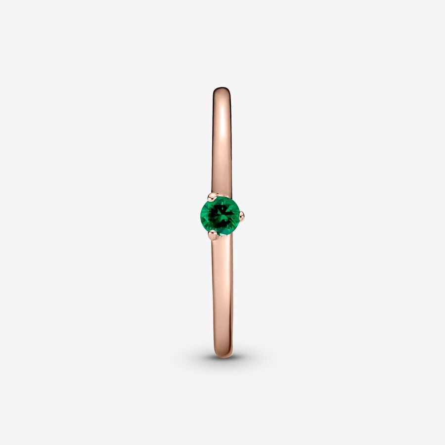 Solitaire Pandora Green Rose Doré | 6785-QUFRB