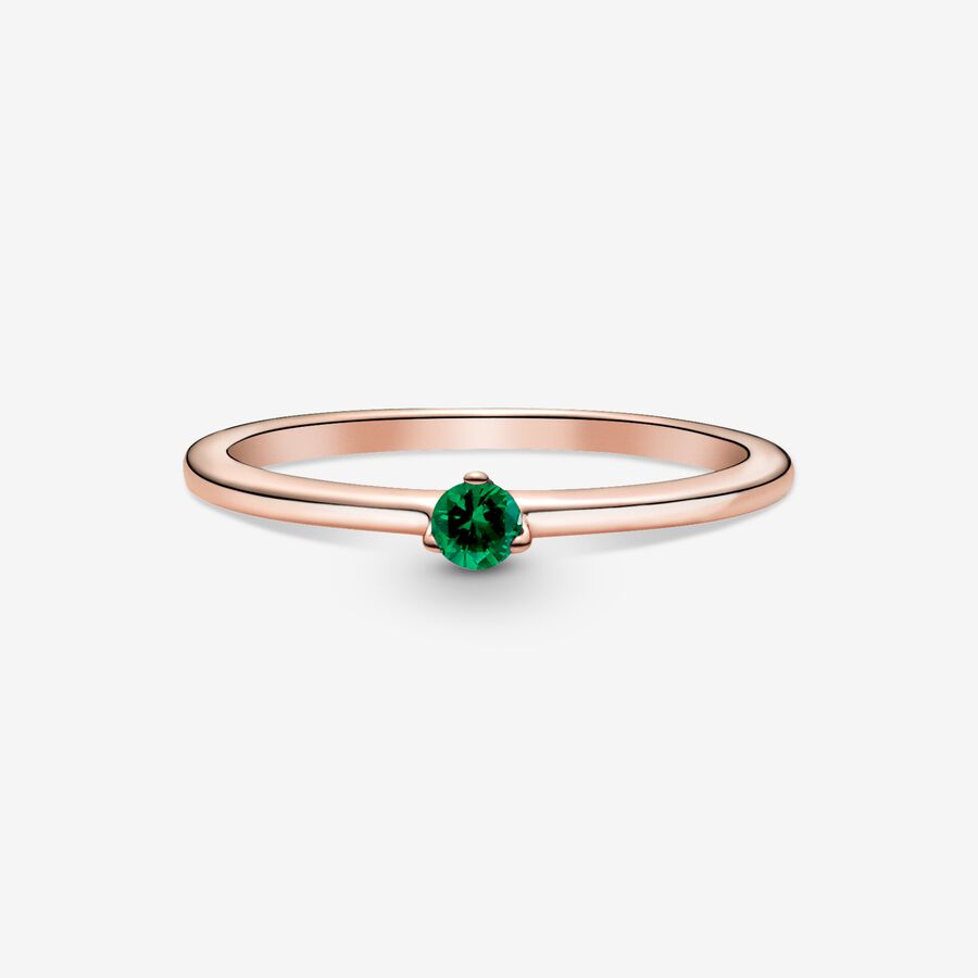 Solitaire Pandora Green Rose Doré | 6785-QUFRB