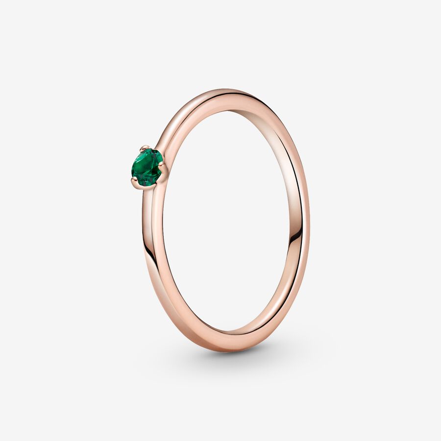 Solitaire Pandora Green Rose Doré | 6785-QUFRB