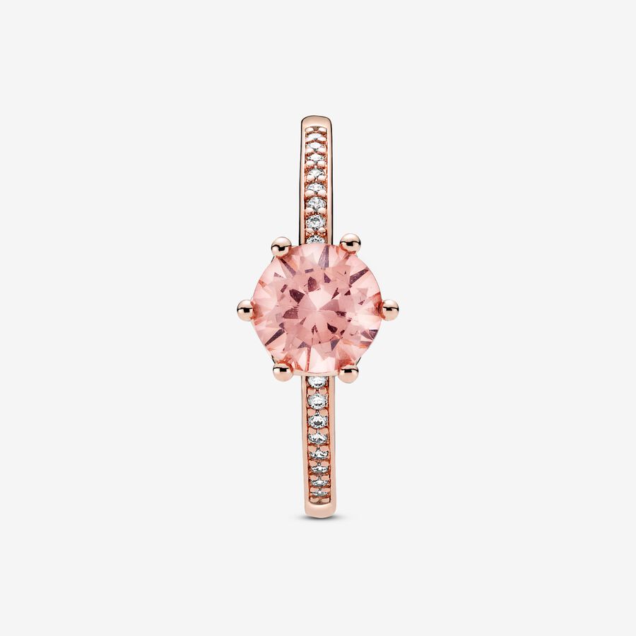 Solitaire Pandora Pink Sparkling Crown Rose Doré | 8316-BRTKE