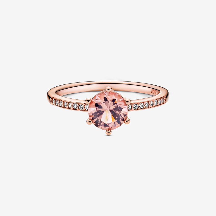 Solitaire Pandora Pink Sparkling Crown Rose Doré | 8316-BRTKE