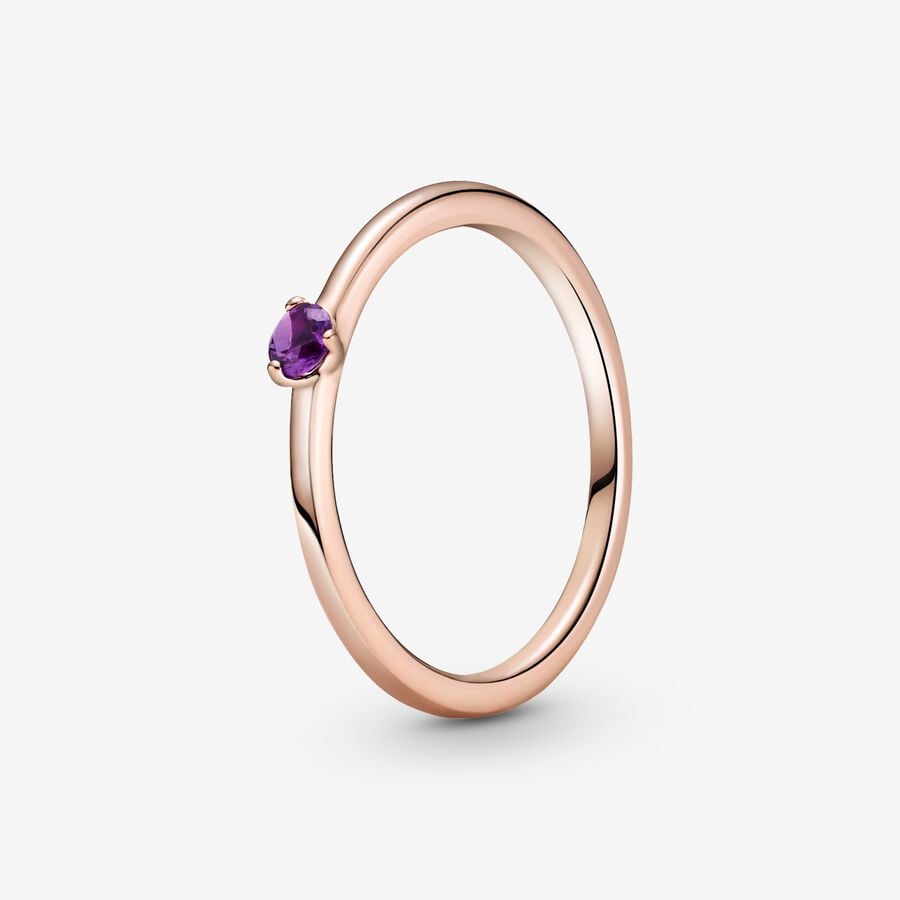 Solitaire Pandora Purple Rose Doré | 5238-CNUWL