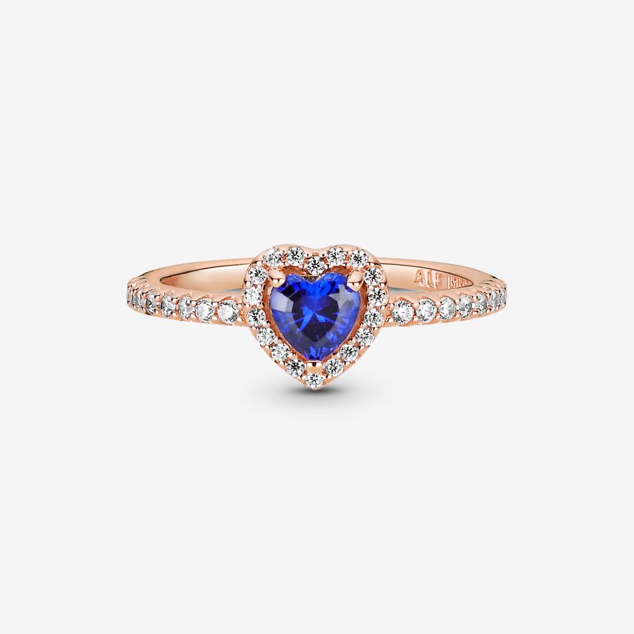 Solitaire Pandora Sparkling Blue Elevated Rose Doré | 5390-AGQEP