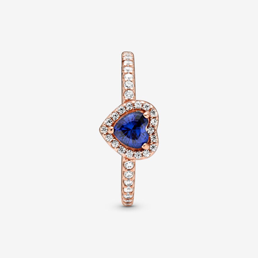 Solitaire Pandora Sparkling Blue Elevated Rose Doré | 5390-AGQEP