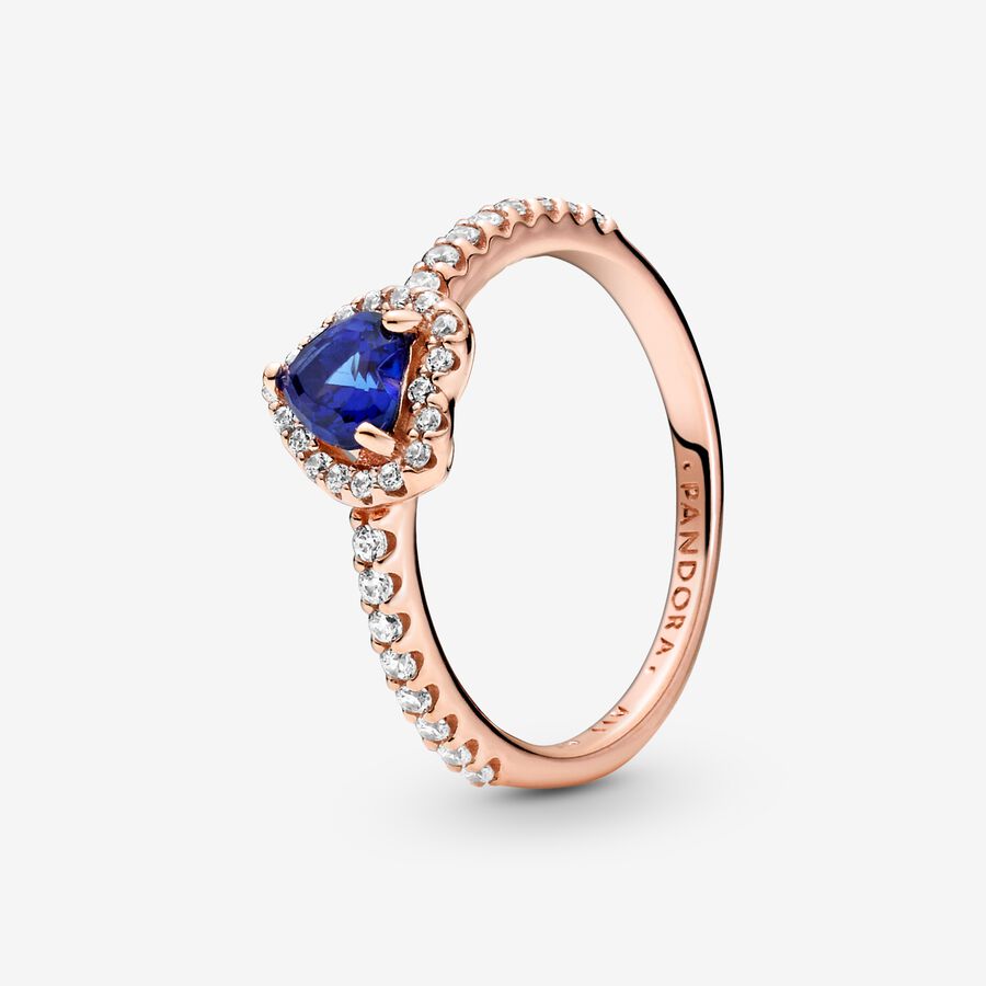 Solitaire Pandora Sparkling Blue Elevated Rose Doré | 5390-AGQEP