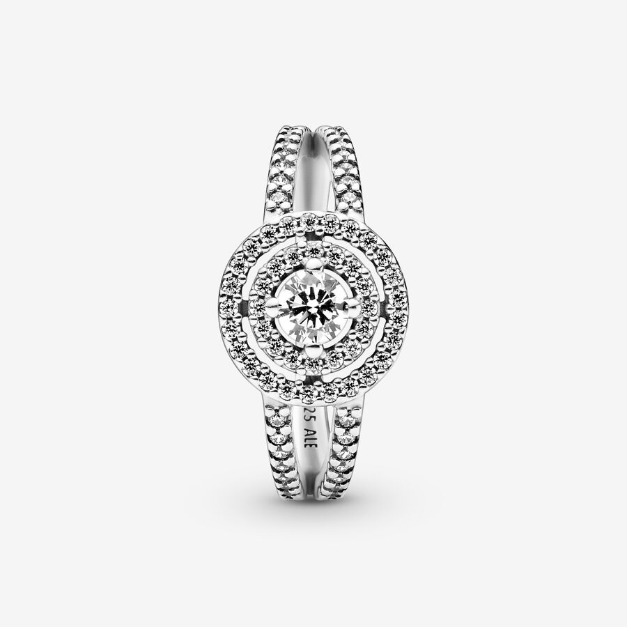 Solitaire Pandora Sparkling Double Argent | 4620-PEABU