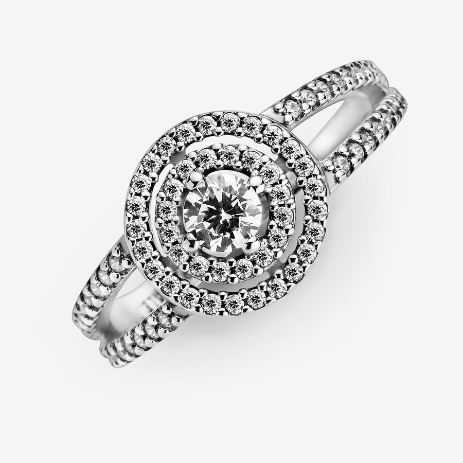 Solitaire Pandora Sparkling Double Argent | 4620-PEABU