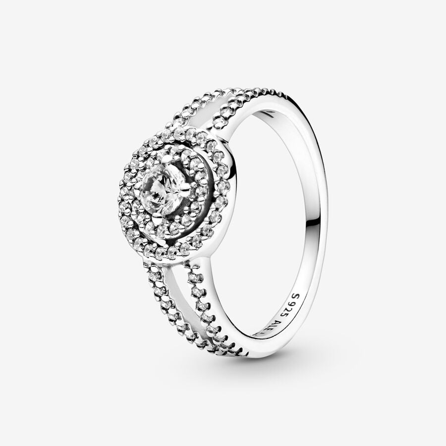 Solitaire Pandora Sparkling Double Argent | 4620-PEABU