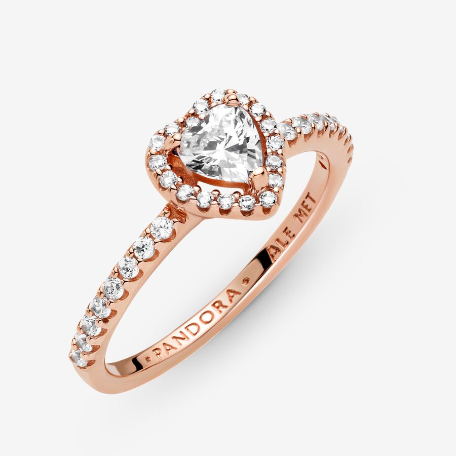 Solitaire Pandora Sparkling Elevated Rose Doré | 4765-DCFHZ