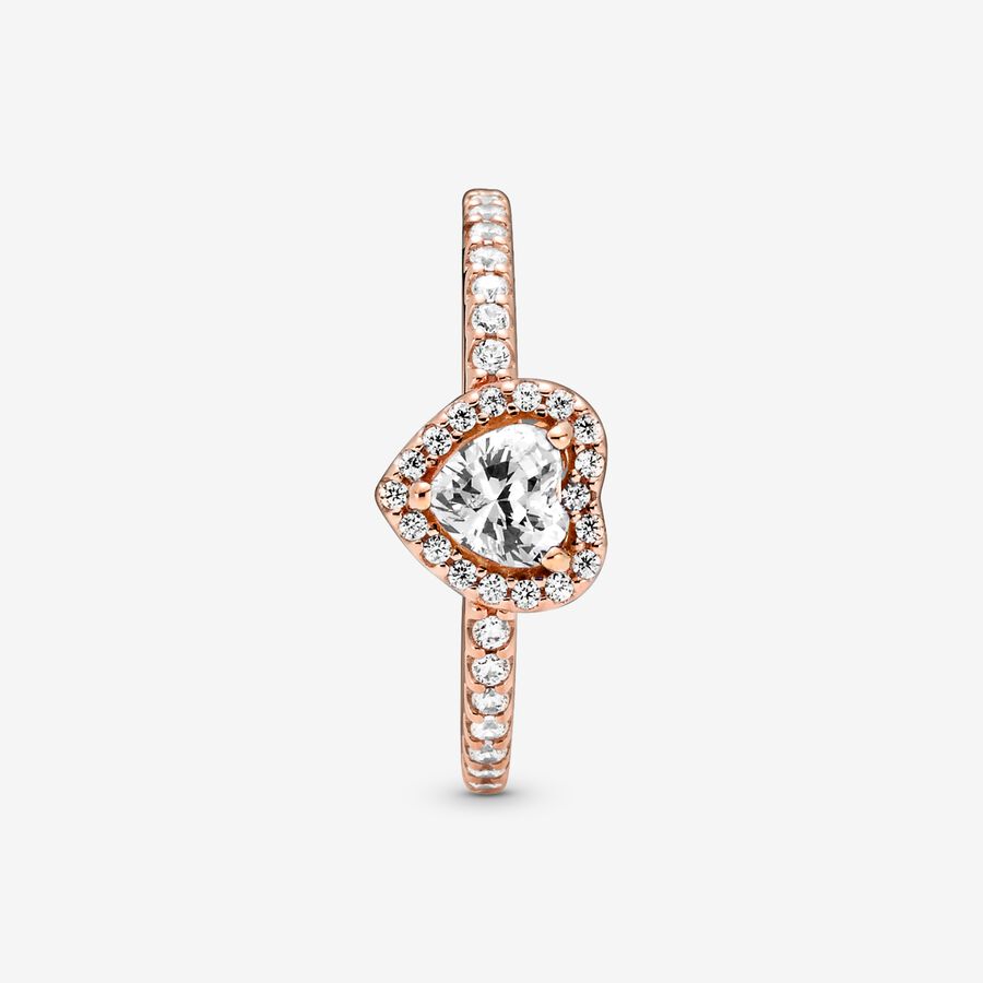 Solitaire Pandora Sparkling Elevated Rose Doré | 4765-DCFHZ