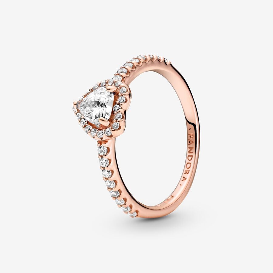 Solitaire Pandora Sparkling Elevated Rose Doré | 4765-DCFHZ