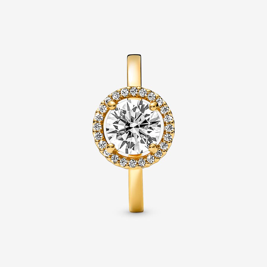 Solitaire Pandora Sparkling Round Doré | 3290-QUZOJ