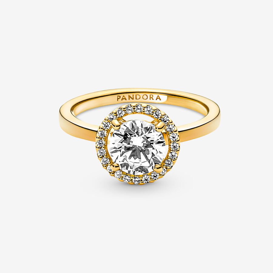 Solitaire Pandora Sparkling Round Doré | 3290-QUZOJ