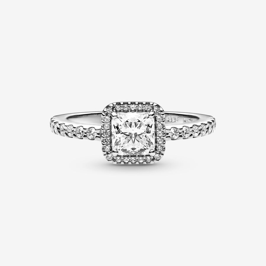 Solitaire Pandora Square Sparkle Argent | 1462-RAEMB