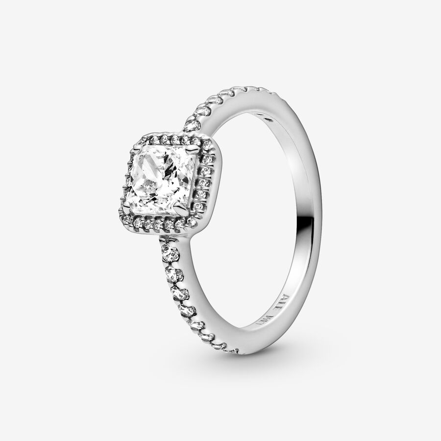 Solitaire Pandora Square Sparkle Argent | 1462-RAEMB