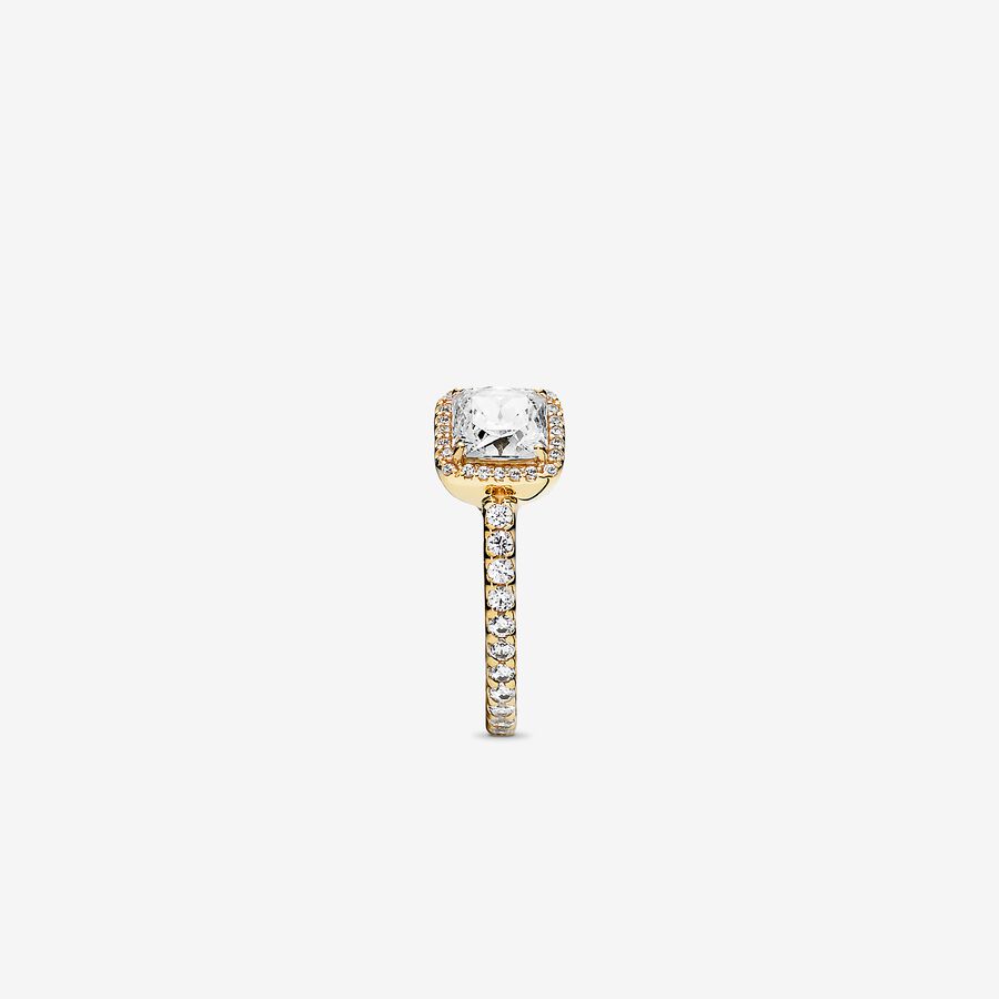 Solitaire Pandora Square Sparkle Doré | 8017-JRFGE