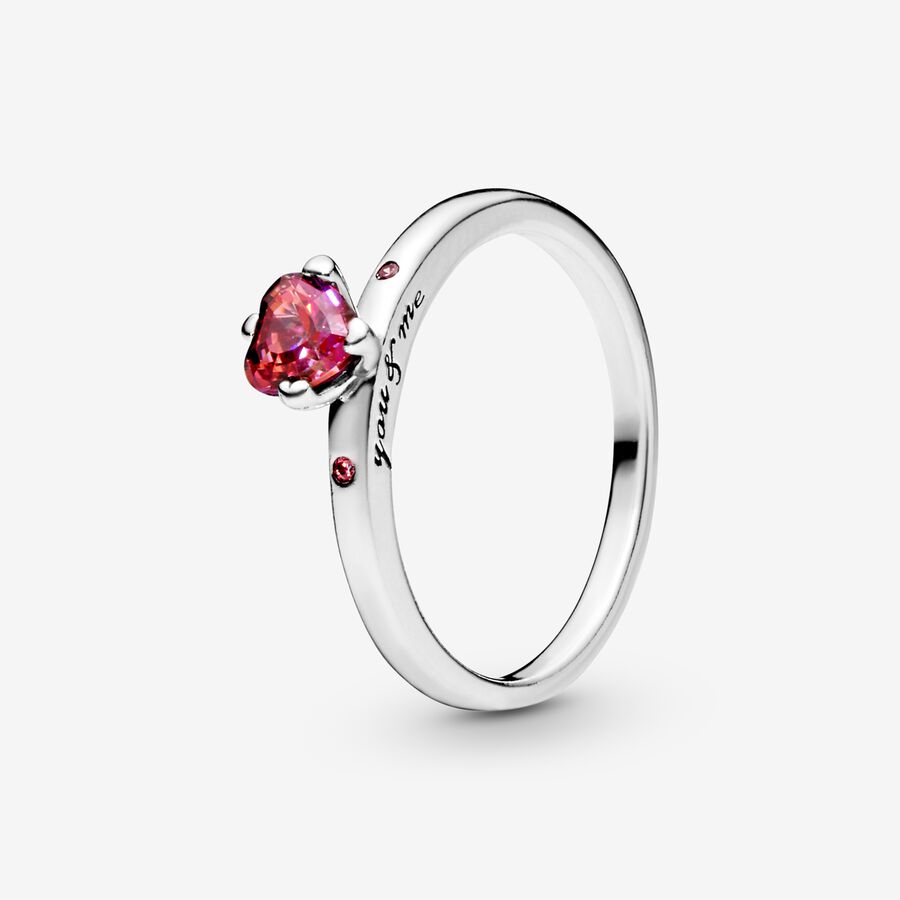 Solitaire Pandora You & Me with Pink CZ Argent | 0162-KUXIY