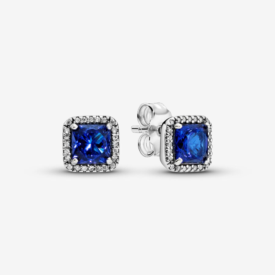 Étalon Pandora Blue Square Sparkle Argent | 9703-APKDM