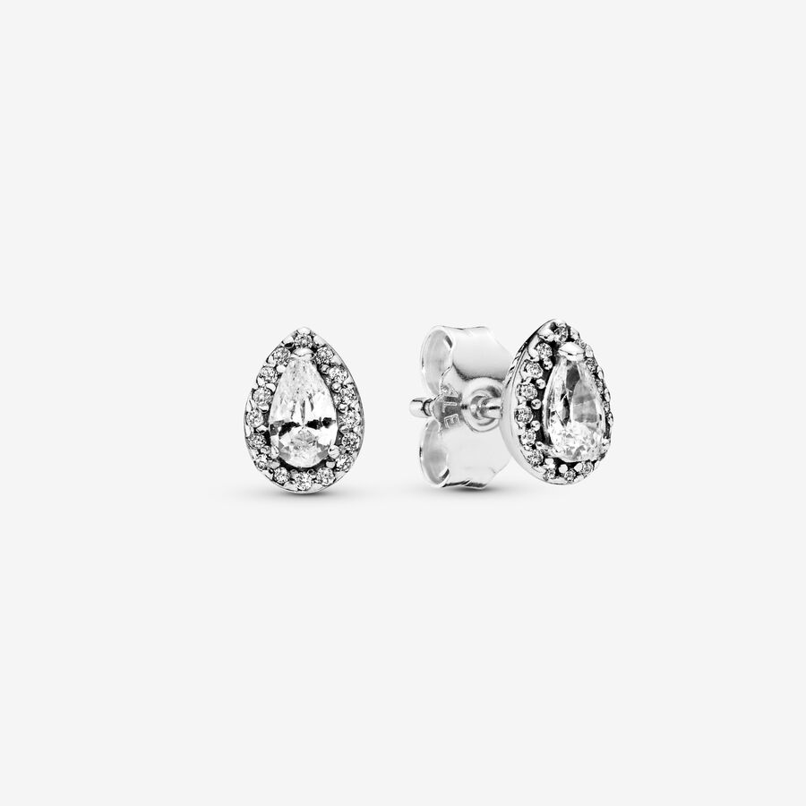 Étalon Pandora Sparkling Teardrop Argent | 8043-FXPMG