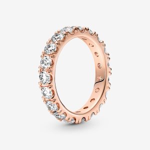 Bande Pandora Sparkling Row Eternity Rose Doré | 3947-WXAVK