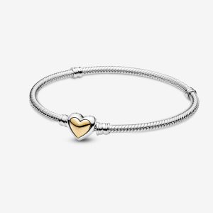 Charmes Pandora Domed Golden Clasp Snake Two-tone | 0196-HLMPT