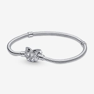 Charmes Pandora Moments Butterfly Clasp Snake Argent | 5269-QIYXS