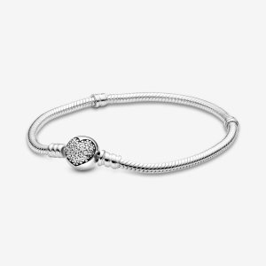 Charmes Pandora Moments Sparkling Clasp Snake Argent | 5243-OUNRZ