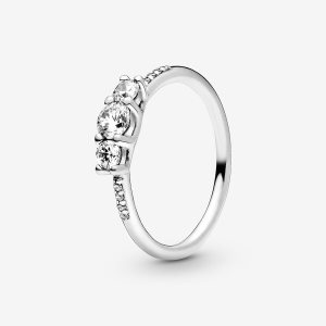 Cœur Pandora Fairytale Sparkle with Clear CZ Argent | 6235-QYENU