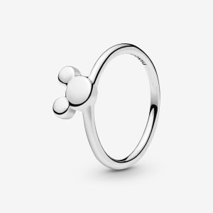 Empilable Pandora Disney Mickey Silhouette Argent | 7560-OZFYV