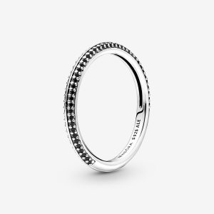 Empilable Pandora ME Black Pave Argent | 3952-YIBHE