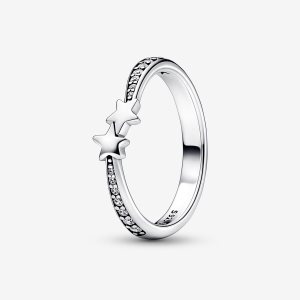 Empilable Pandora Shooting Stars Sparkling Argent | 1603-UDQZN