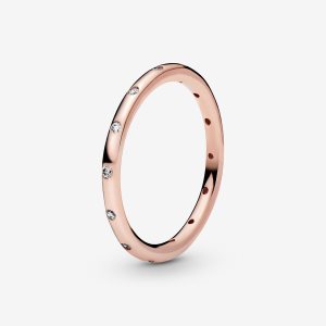 Empilable Pandora Simple Sparkling Rose Doré | 1854-UVWMN