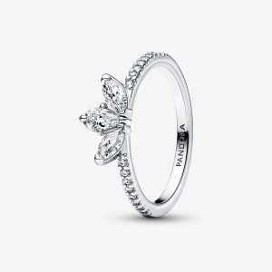 Empilable Pandora Sparkling Herbarium Cluster Argent | 1082-VTWEM