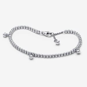 Non-Charms Pandora Sparkling Drops Tennis Argent | 3941-IEHKL