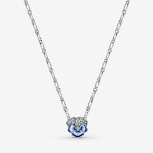 Pendentifs Pandora Blue Pansy Flower Argent | 4062-DHSLB