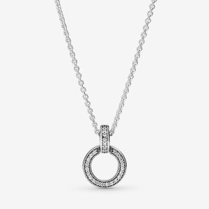 Pendentifs Pandora Double Circle & Argent | 4719-NQPRX