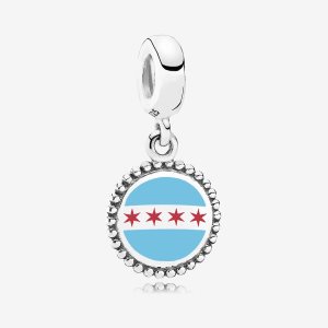 Pendre Pandora Chicago Flag Argent | 6708-UQZJB